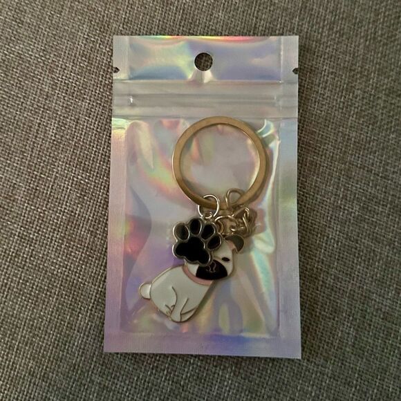 Cartoon Pug Charm Dog Keychain - Picture 2 of 4